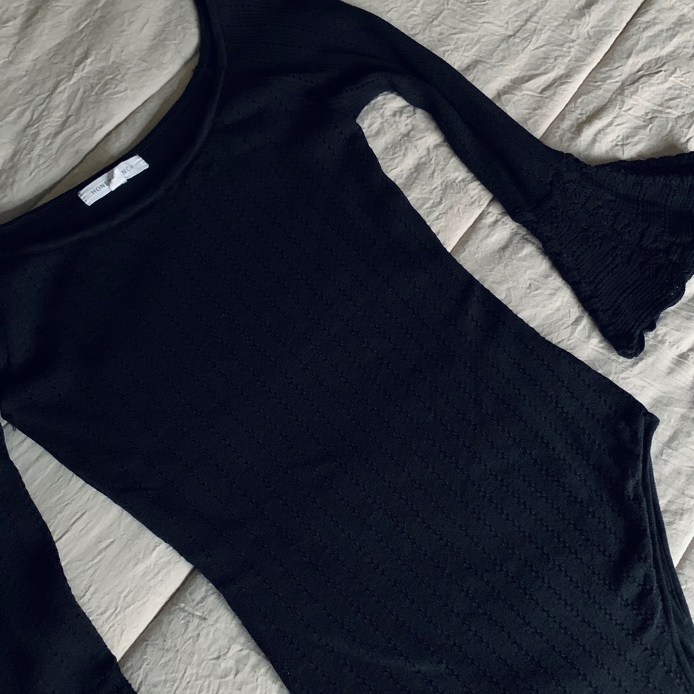 Honey Punch Black Off-Shoulder Bodysuit